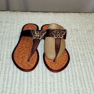 Women's sandals brown various sizes butterfly design